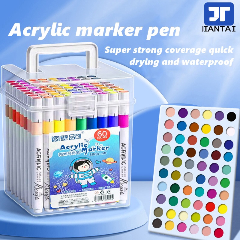12/24/36/48/60/80 Colors Paint Markers Pens Acrylic Paint Marker Pens ...
