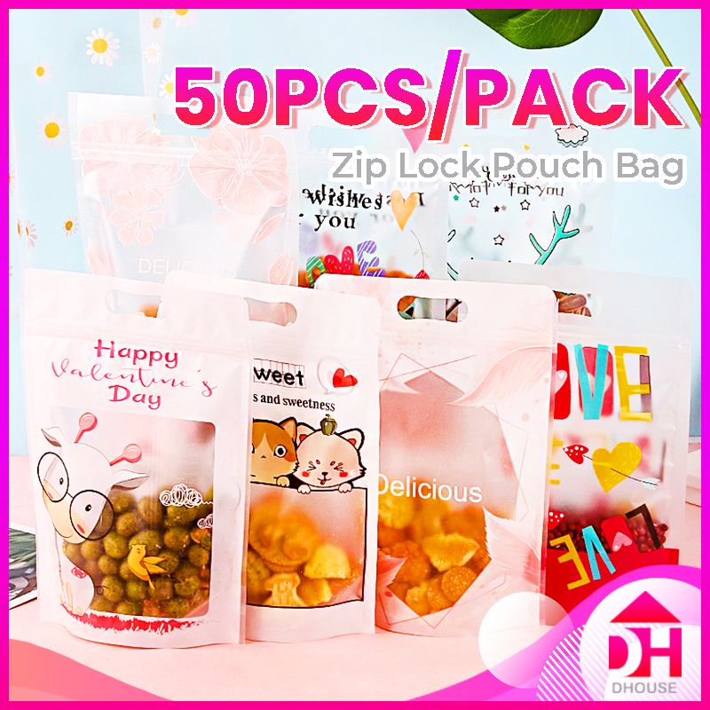 Zipper Pouch Bag Resealable Lock Snack Biscuits Preservation Packaging ...