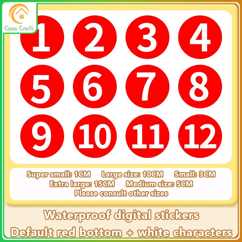Waterproof PVC Stickers Digital Stickers Digital Labels Round Stickers ...