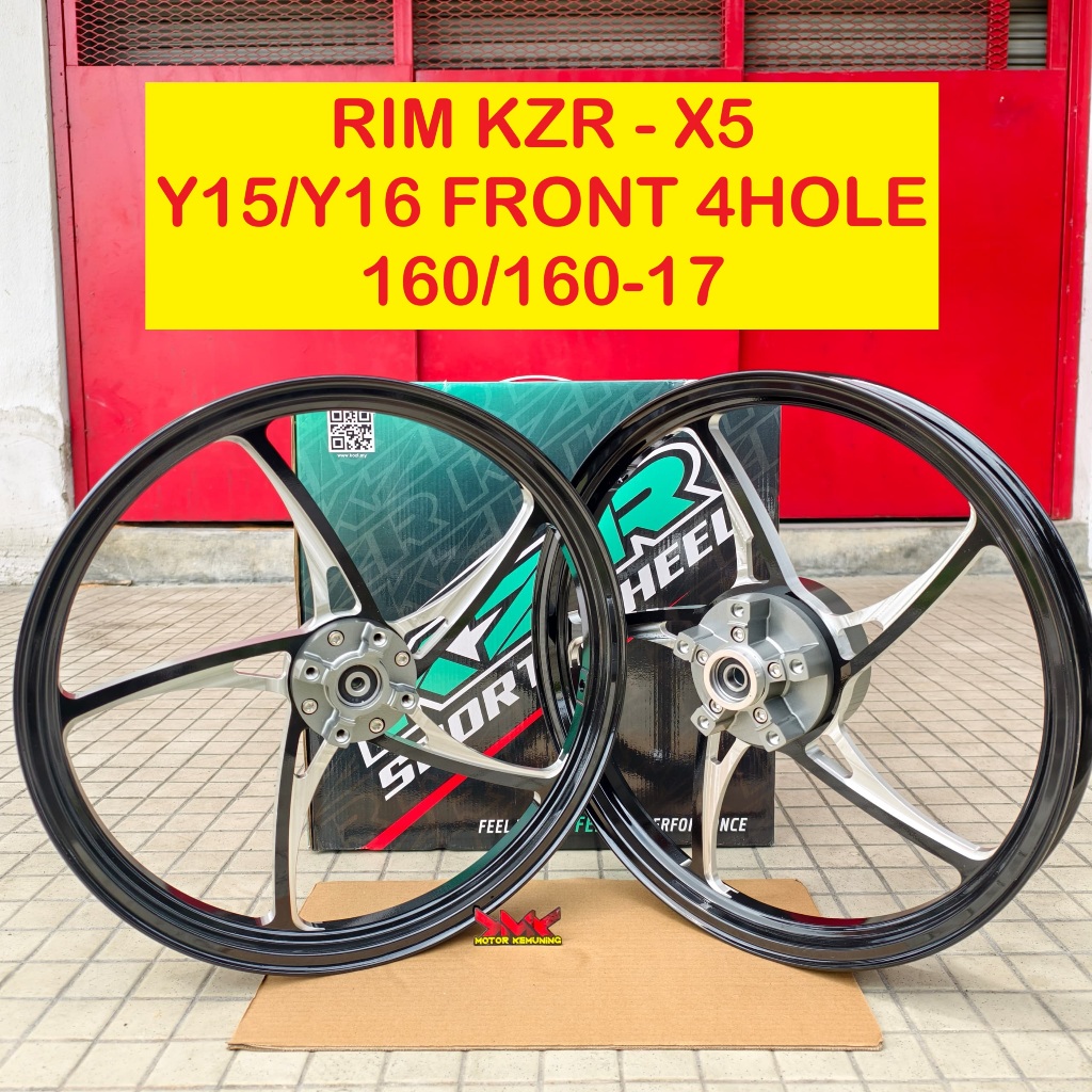 SPORT RIM KZR X5 KOZI Y15 Y16 160/160-17 . BLACK RIM DAPAT