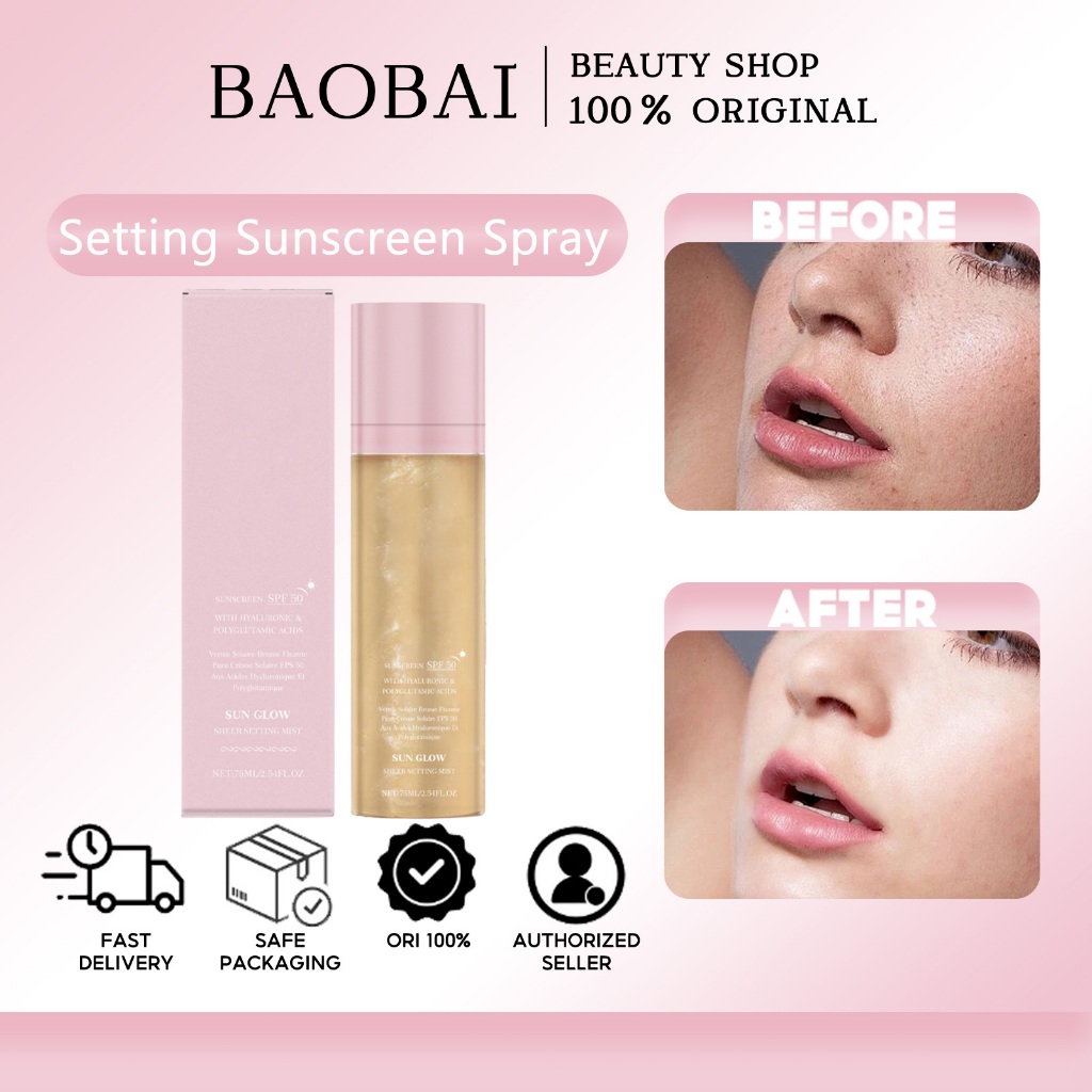 Setting Sunscreen Spray 75ml Sheer Setting Mist Sunscreen Spf 50 Mister ...