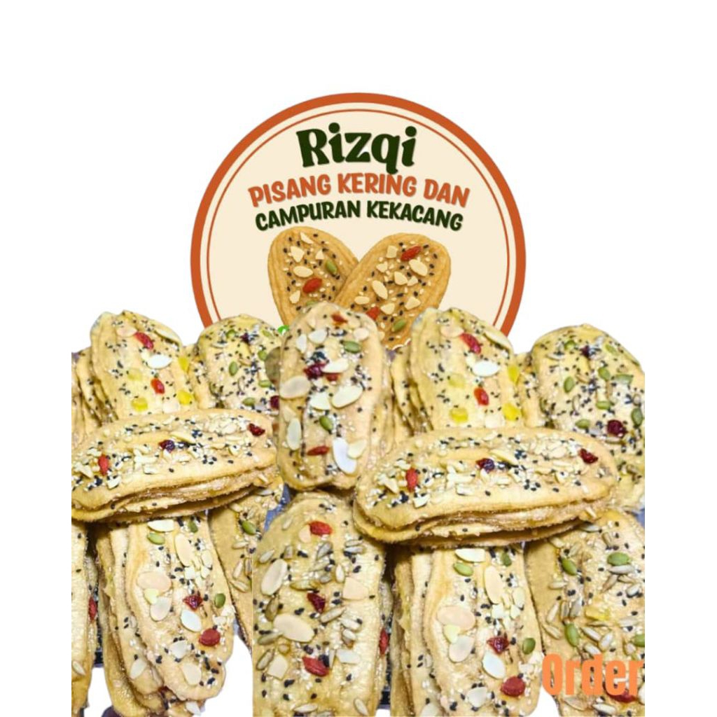 Rizqi Pisang Kering Viral, Dried Bananas with Mixed Nuts | Shopee Singapore