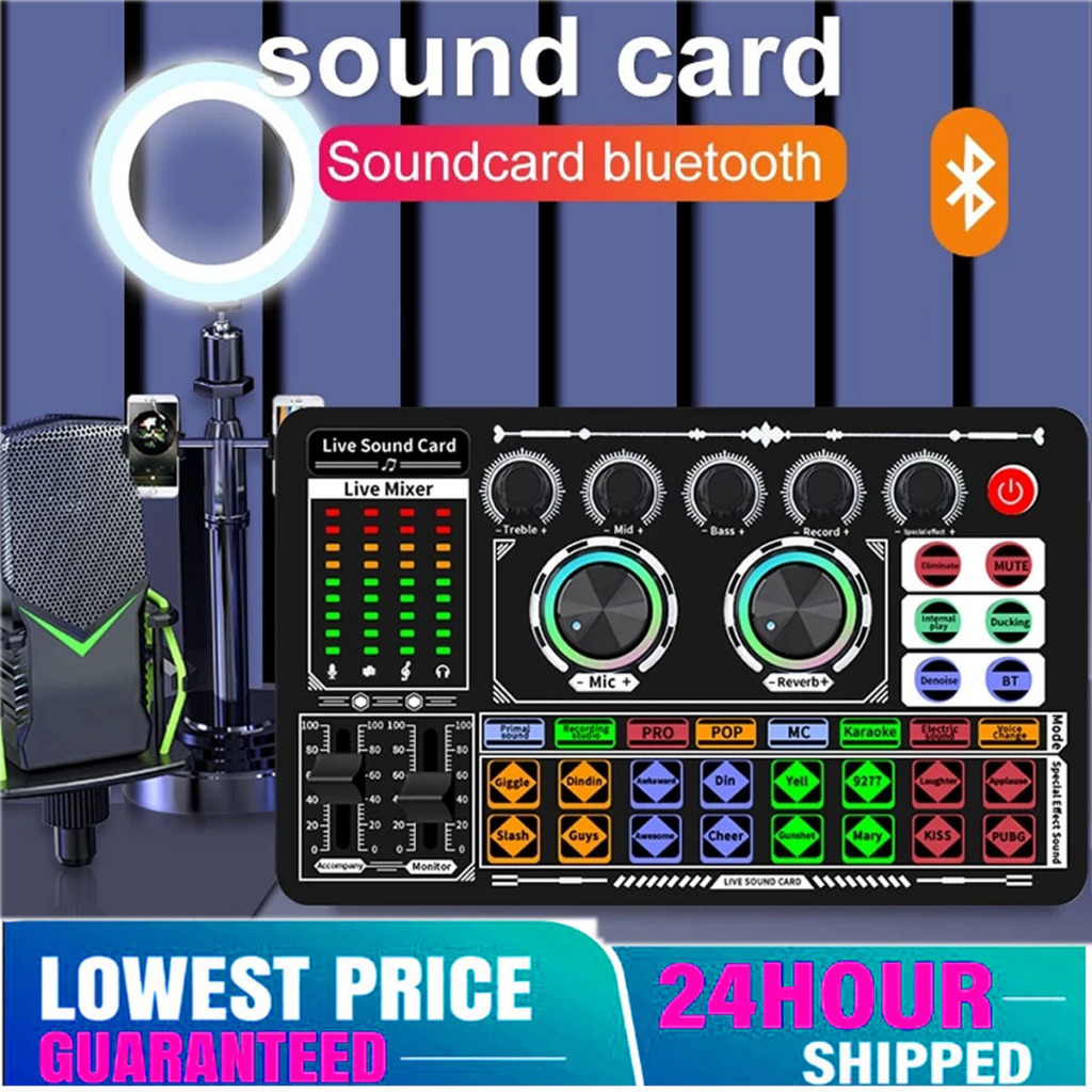 Sound Card F999 Mini Mixer Audio Podcast Microphone Audio Intereface ...