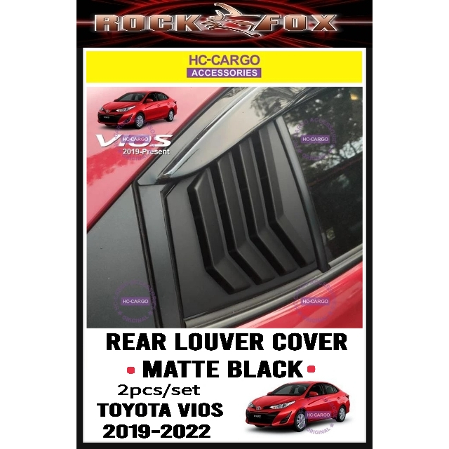 Toyota Vios 2019-2022 Black Rear Side Louver Cover Window Triangle ...