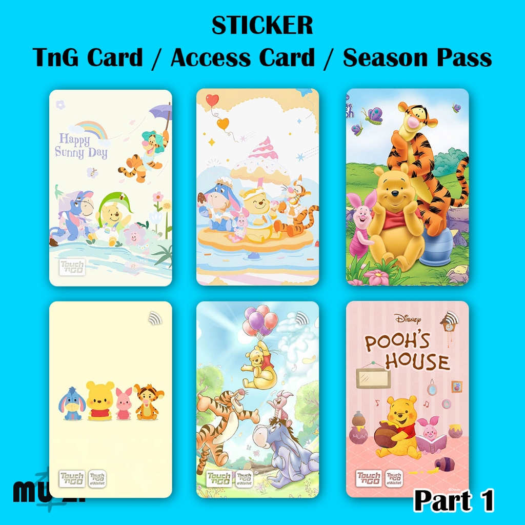 Win-nie Po-oh & Friends TnG Card STICKER (Part 1) NFC STICKER ...