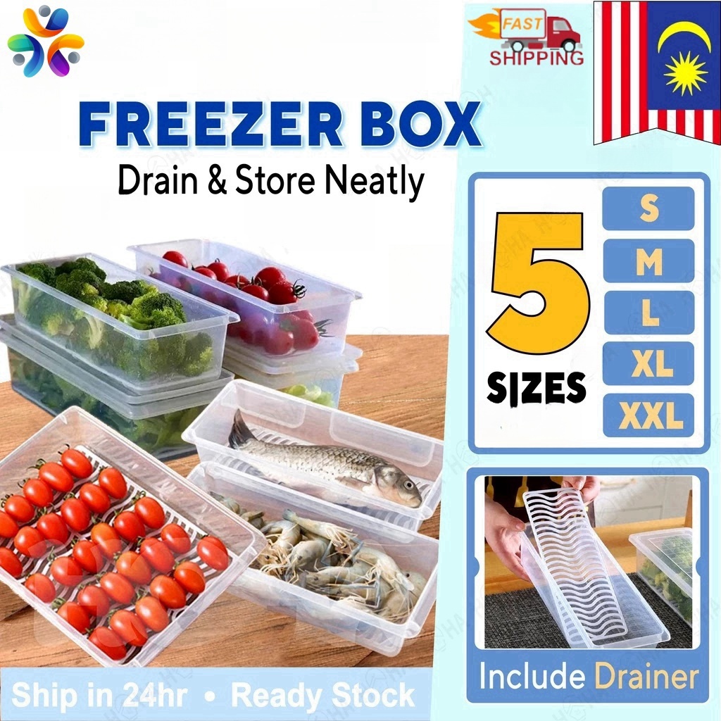 Freezer Food Storage Box Kitchen Rectangle Refrigerator Fridge ...