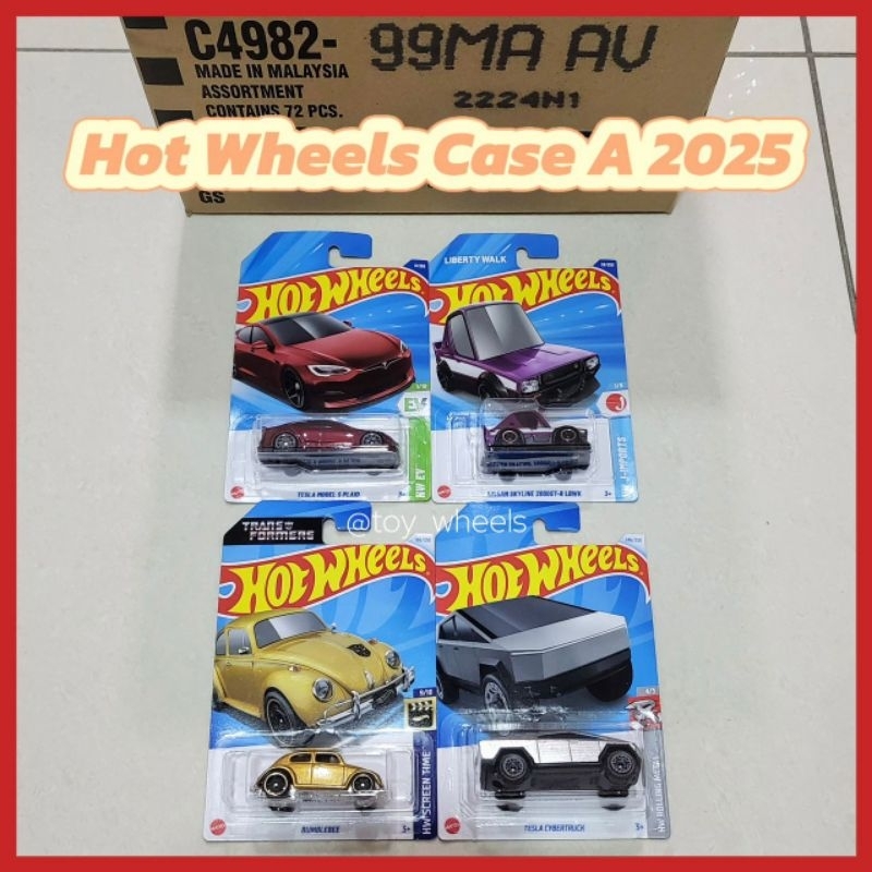 Hotwheels Case A & B 2025 SAGA CIVIC EF SKYLINE GTR32 TESLA CYBERTRUCK ...