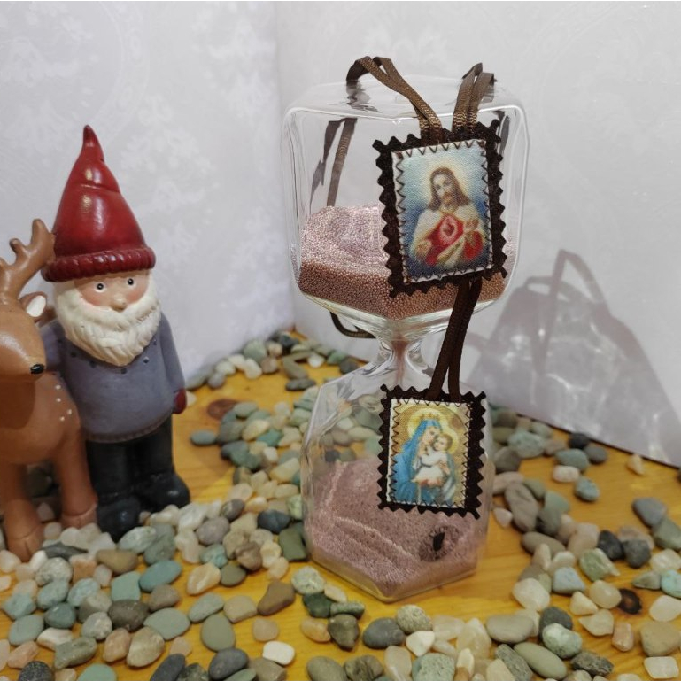 Brown Wool Scapular Our Lady of Mt. Carmel and Sacred Heart of Jesus ...