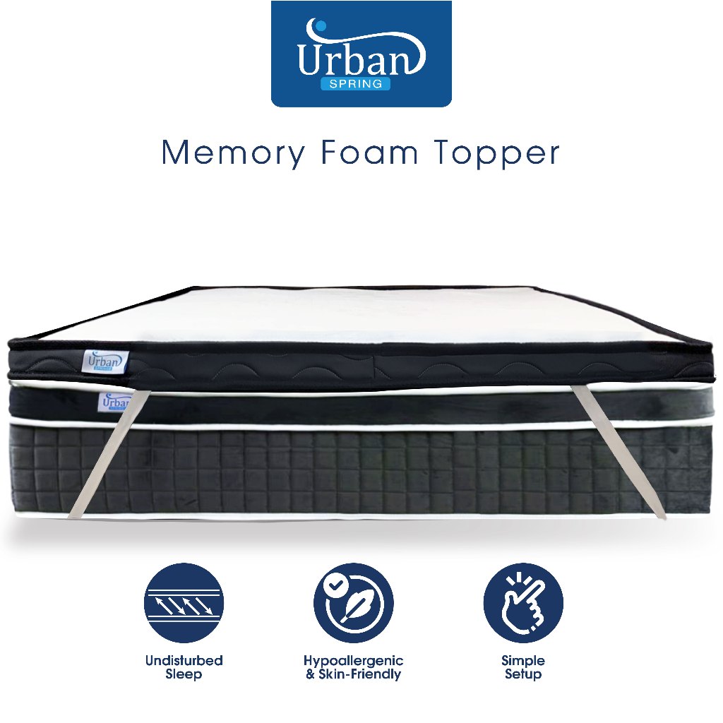 URBAN SPRING SUPER SINGLE Topper - 100% Full Memory Foam Topper ...