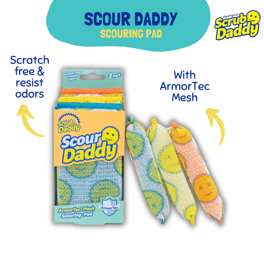 [Scrub Daddy MY] Scour Daddy ArmorTec Mesh Scouring Pad - 3ct | Shopee ...