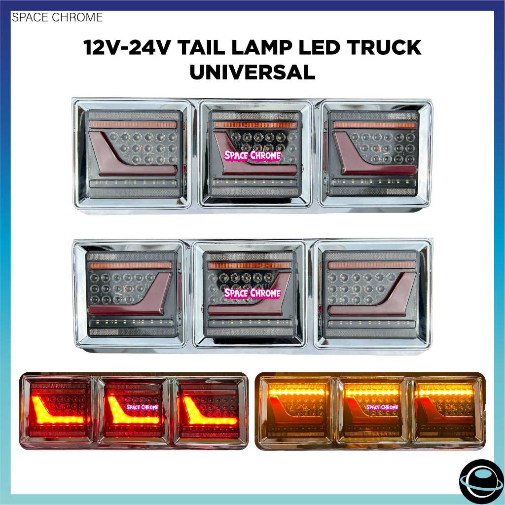 12V-24V TAIL LAMP LAMPU BELAKANG UNIVERSAL LORI ISUZU HICOM HINO FUSO ...