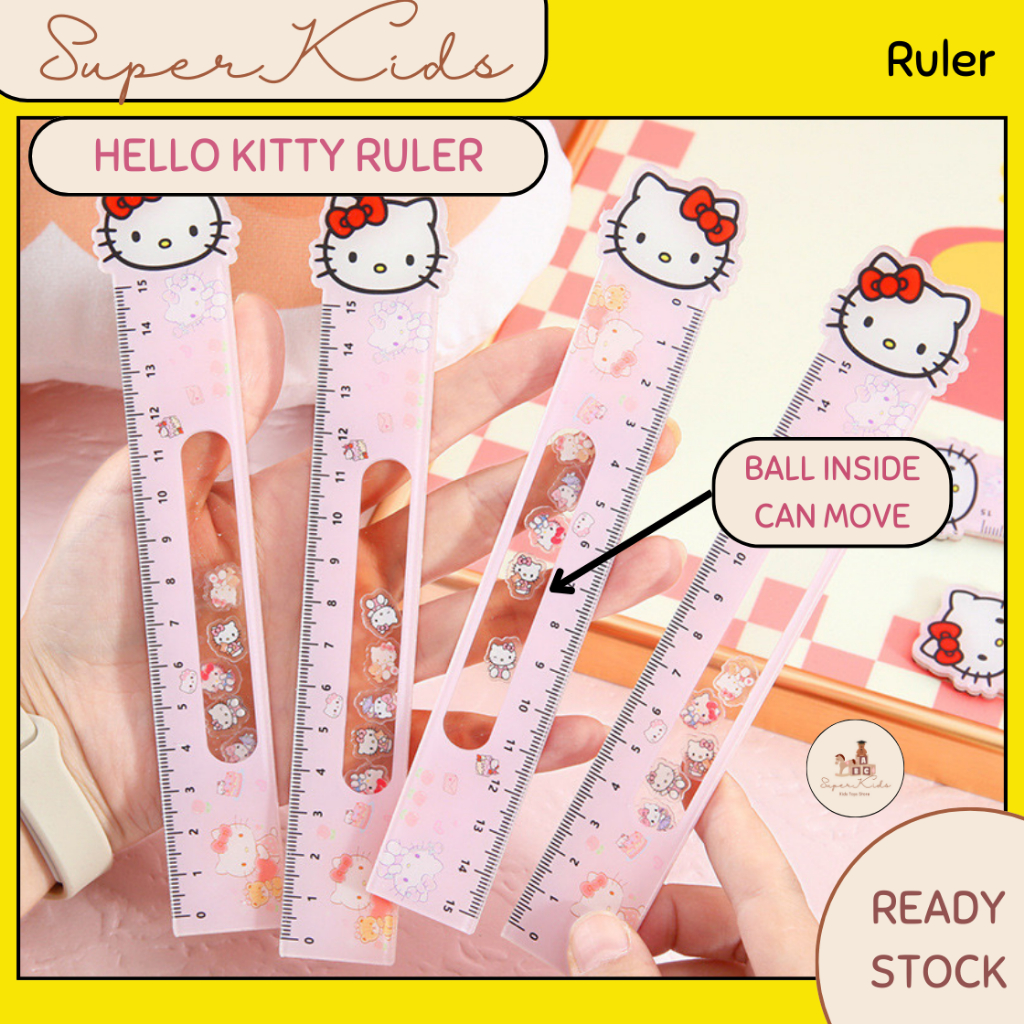 RULER 15cm 3D Cute Hello Kitty Cartoon Stationery Children Kids Present ...