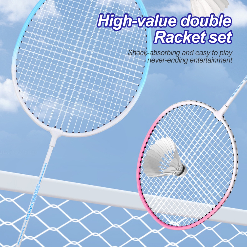 Badminton racket set Two rackets for adults children and elementary ...