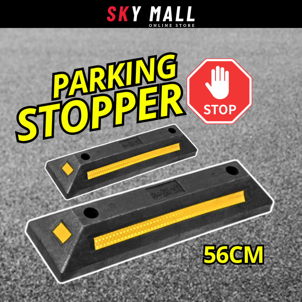 53CM Rubber Curb Parking Block Wheel Stopper Parking Blocks Rubber ...