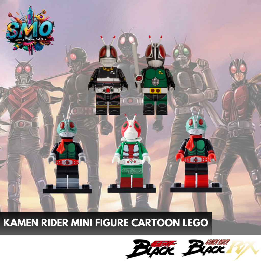 Masked Rider Kamen Rider Black RX V1 V2 V3 Minifigures Cartoon Lego ...