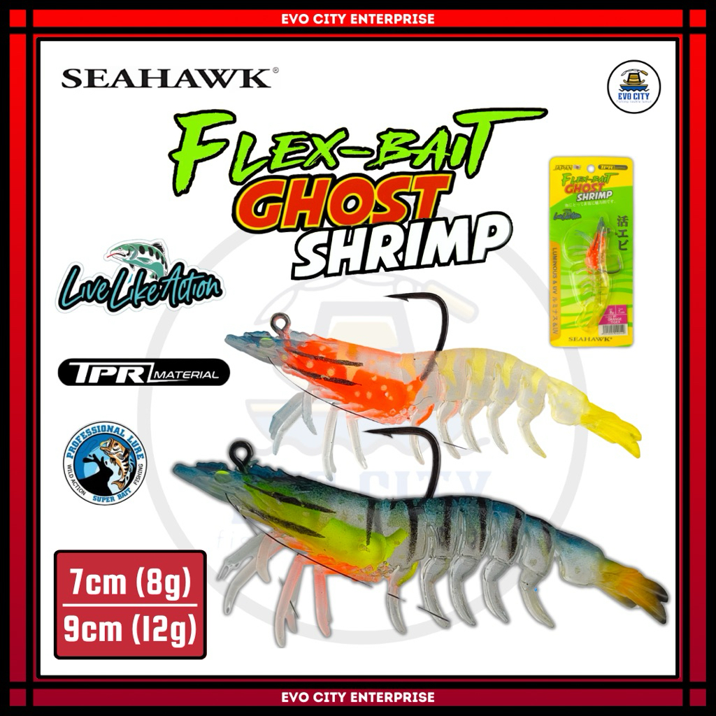 Seahawk Flex-Bait Ghost Shrimp Lure [ 7cm (8g) / 9cm (12g) ] | Shopee ...