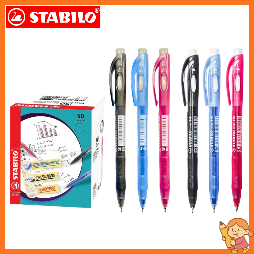 [6PCS] STABILO LINER 348 FINE BALL PEN Stabilo Pen (0.5MM / 0.7MM ...
