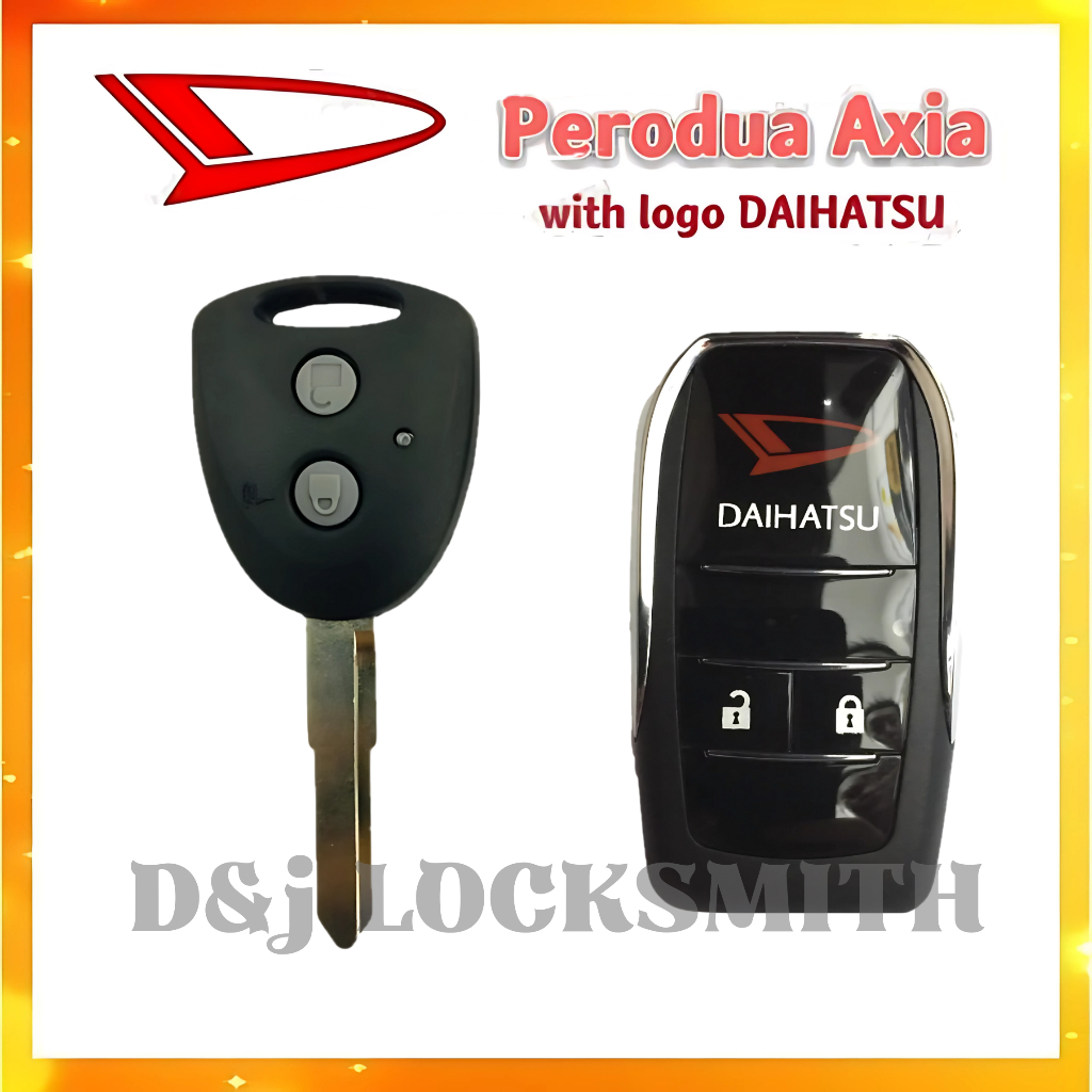 Perodua Axia / Daihatsu Modified Remote Casing Flip Key Replacement ...