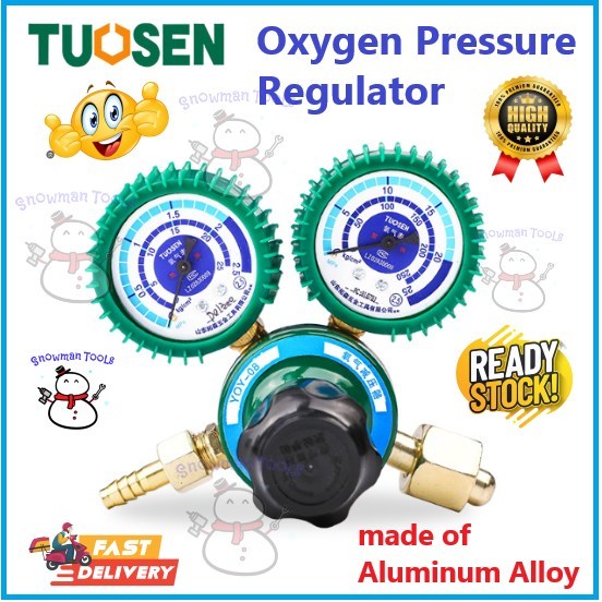 TUOSEN Oxygen Pressure Regulator Welding G-as O2 Pressures Gauge Flow ...