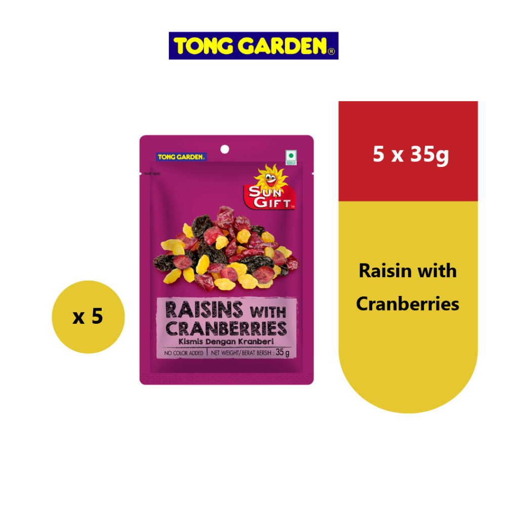 [Bundle of 5] Sungift Dried Raisin & Cranberries 35g Dried Cranberries ...