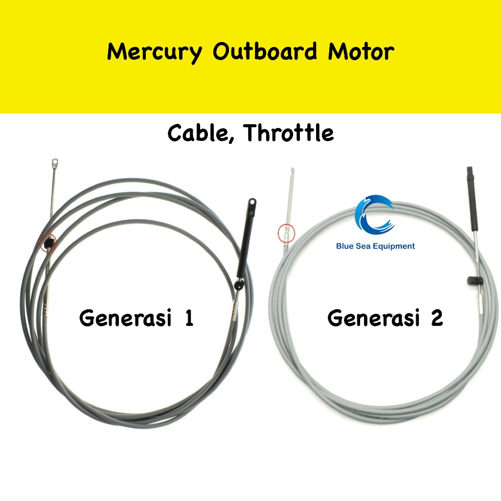 (G1 & G2 are different) Mercury Outboard Marine Remote Control Cable ...