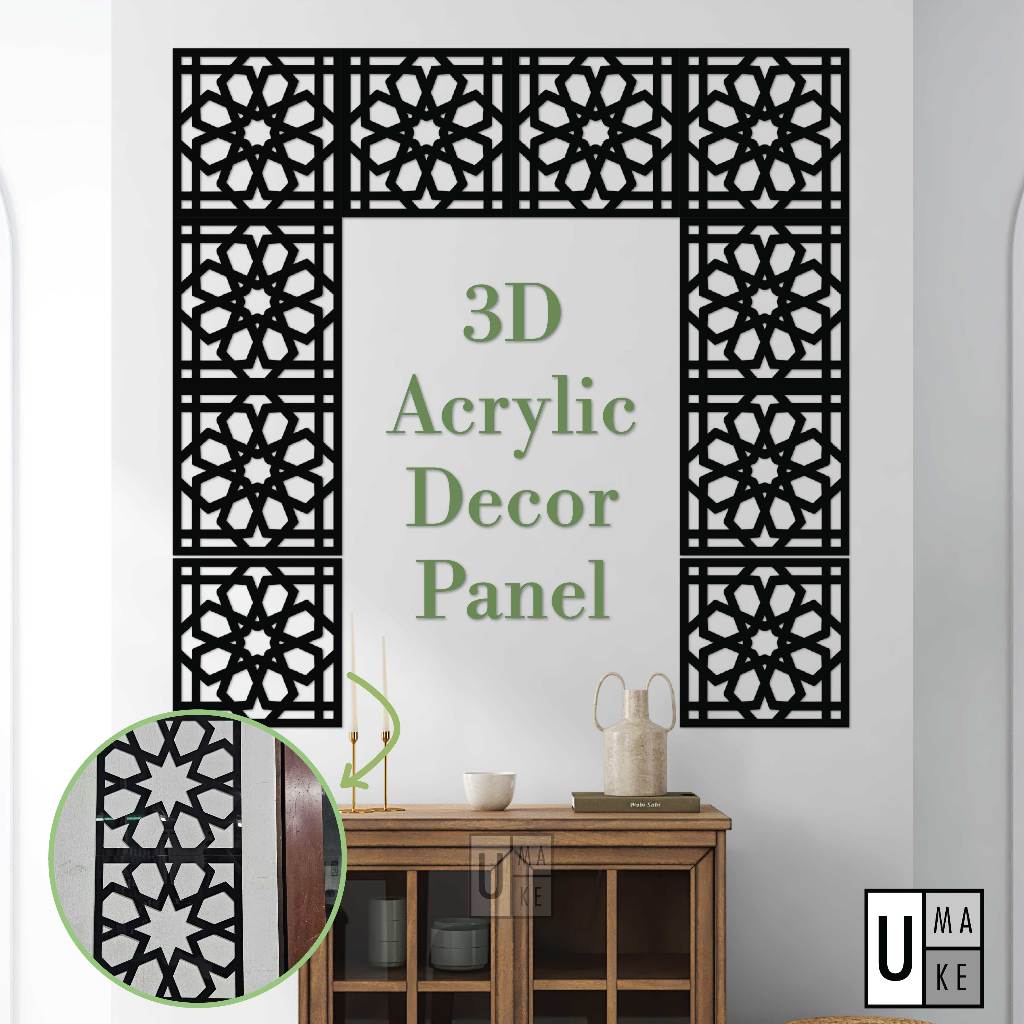 Islamic 3D Wall Panel - Openwork Pattern for Mosques, Suraus, Musolla ...