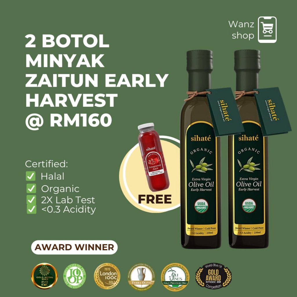 Sihate Olive Oil ' Minyak Zaitun' (Certified Organic and Extra Virgin ...
