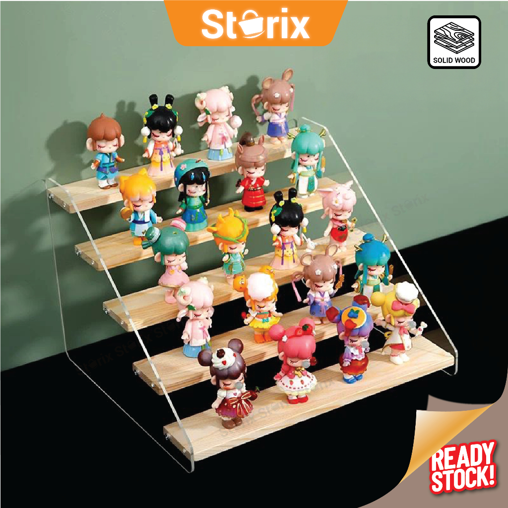 Storix Multilayer Trapezoidal Rack Acrylic and Wooden Cosmetic Doll ...