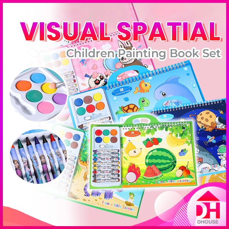 Children Crayon Doodle Colourful Coloring Book Set Kid Education ...