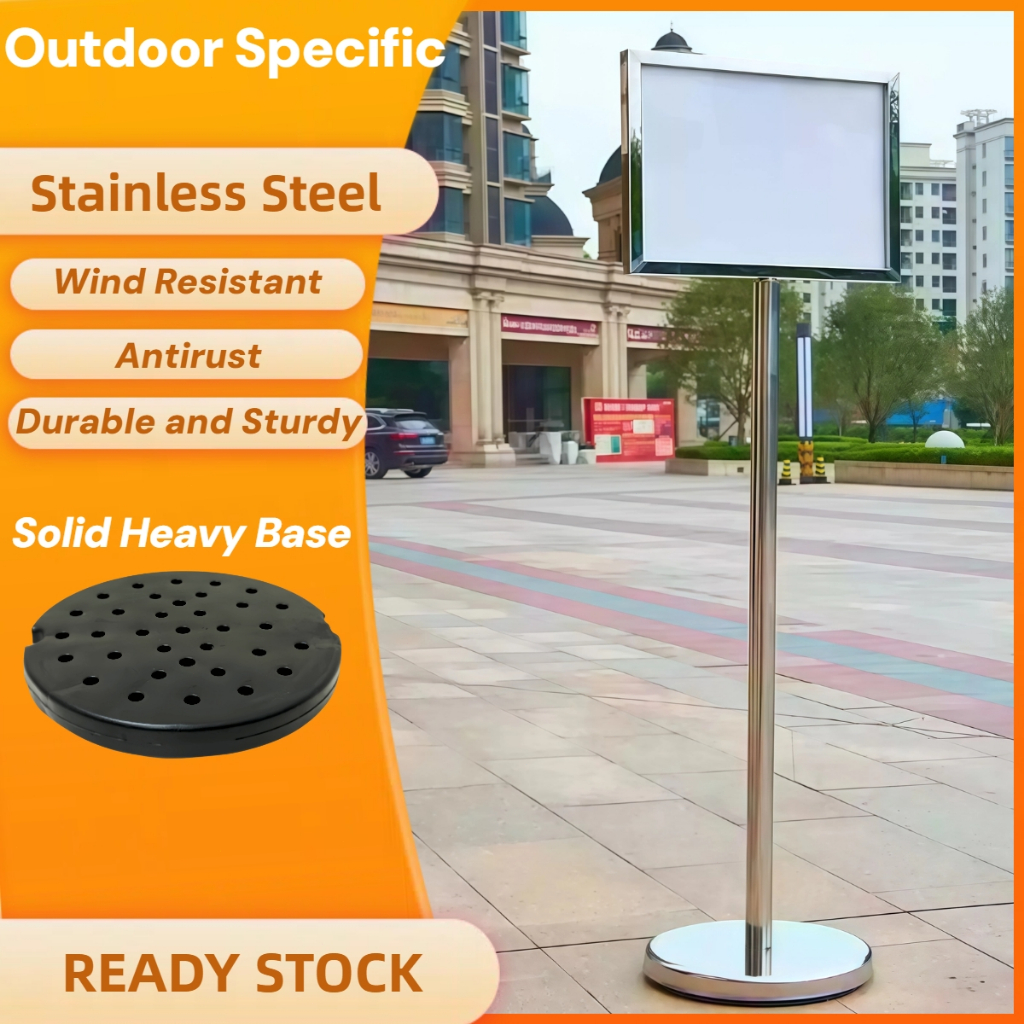 Stainless Steel Signboard Stand Outdoor A4 Heavy Duty Base Poster ...