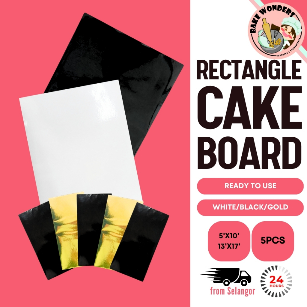 [5PCS] Rectangle Cake Board/ Cake Board Rectangle/ White Cake Board ...