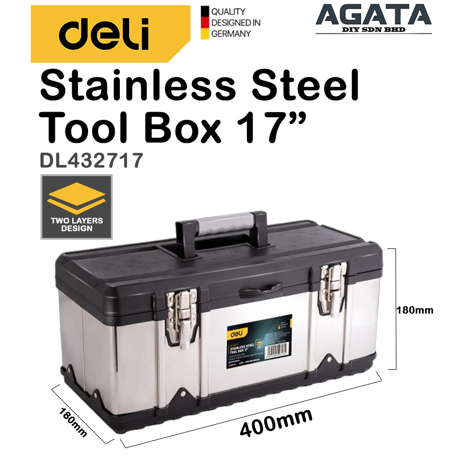 DELI Stainless Steel Tool Box 17