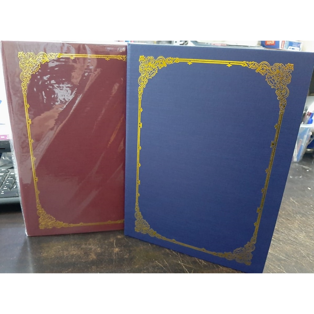 A4 Certificate Holder Folder Hardcover(blue and red 1sijil) | Shopee ...