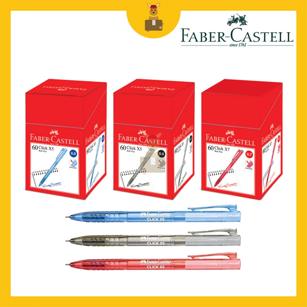60PCS FABER CASTELL Click X Ball Pen Click X5 0.5mm 1425 / Click X7 0 ...
