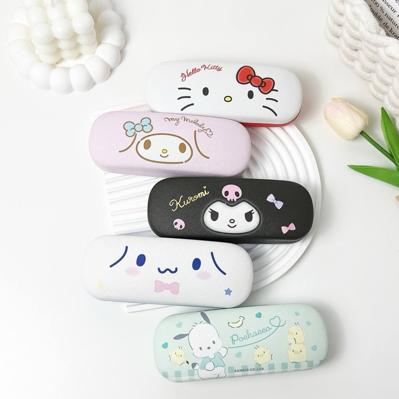 Hello Kitty My Melody Glasses Case Kuromi Cinnamoroll Spectacles PU Box ...
