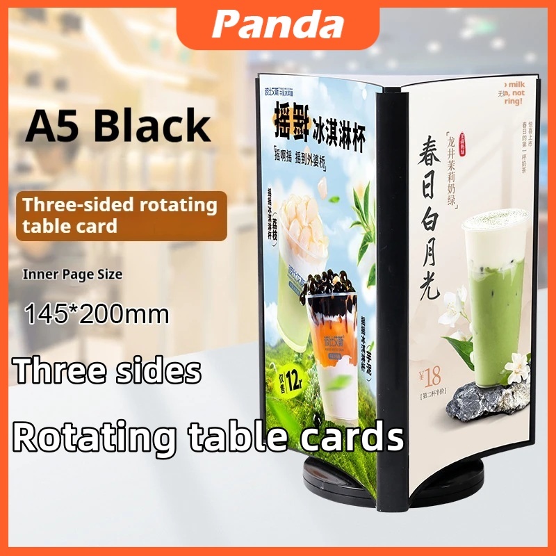A4/A5 360 Three-Side Rotating Acrylic Place Card Table Board Rotating ...