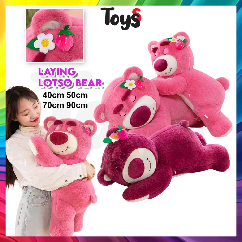 Toyss Laying Lotso Bear Strawberry Bear Patung Lotso Besar Bear Comel ...