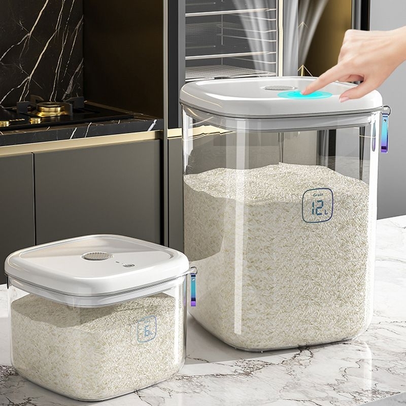 Electric Vacuum Sealed Rice Container 电吸真空密压米桶 | Shopee Singapore