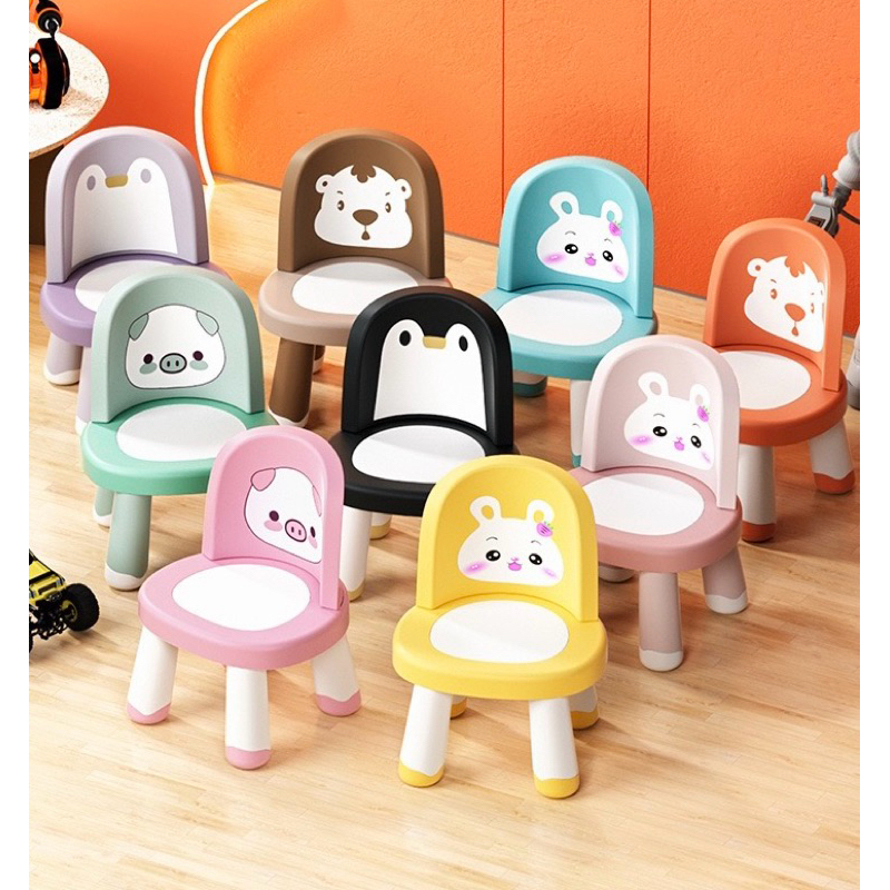 Children Kids Chair Backrest Stool Anti-slip Learning Chair Plastic ...