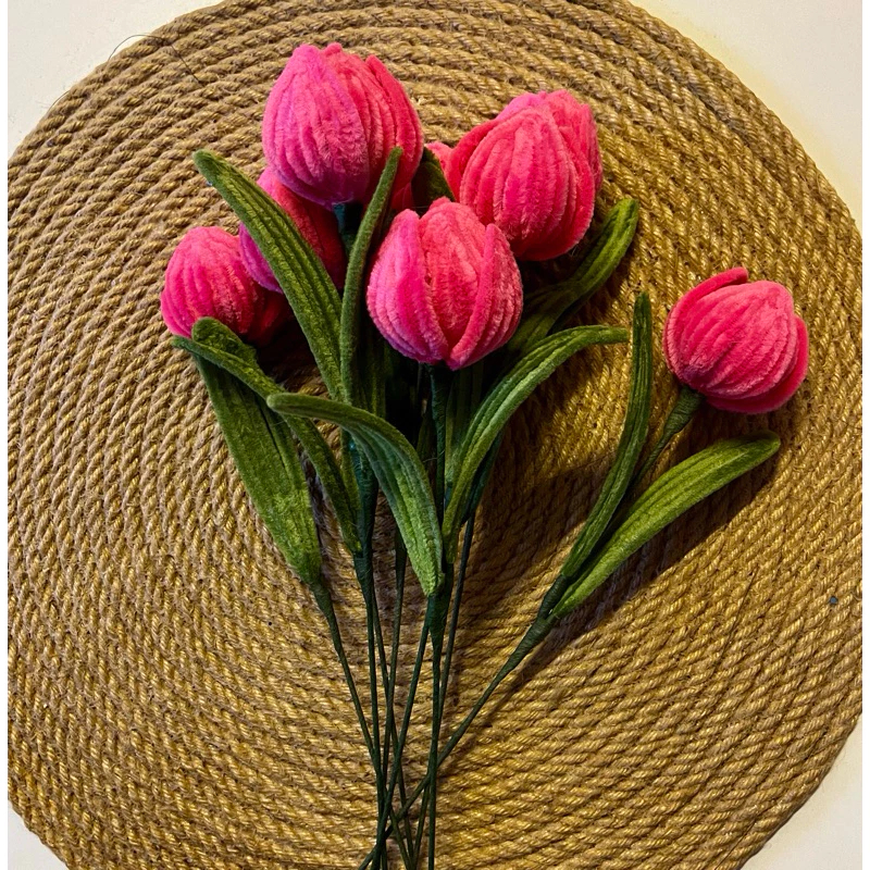 Tulip Handmade From Feather Wire Can Request Color And Quantity