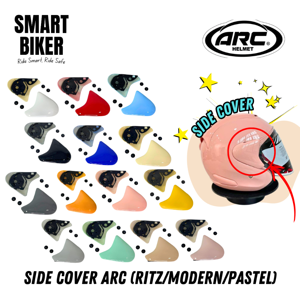 Side Cover ARC Ritz Helmet (Modern & Pastel Color) | Shopee Singapore