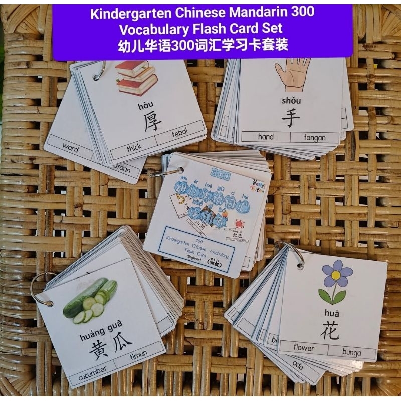 Kindergarten Mandarin 300 Vocabulary flash card set (beginner) | Shopee ...