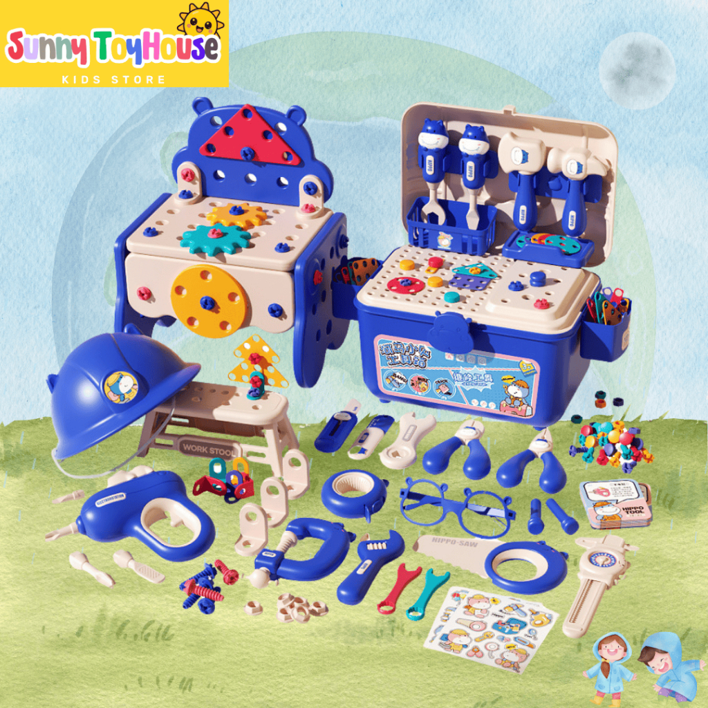 SUNNY Kids Electric Drill Toy Set Building Blocks Screw Puzzle Kids ...