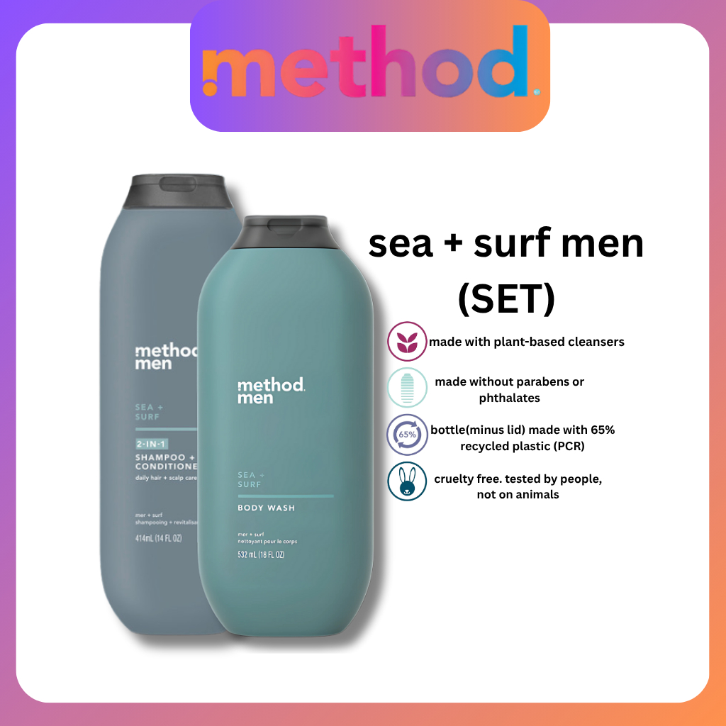 method sea + surf men (bodywash + shampoo 2 in 1) | Shopee Singapore