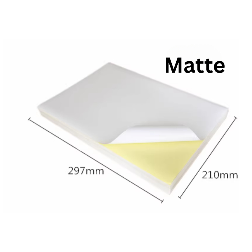 100 Pcs A4 Matte Sticker Label Paper for Printing | DIY, Packaging ...