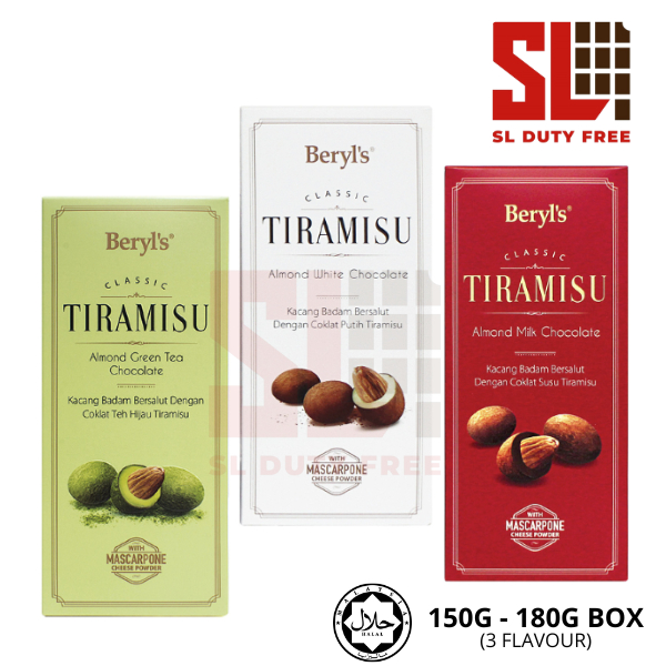 Beryl's Tiramisu Almond Choc 150g / 180g (Green Tea/White/Milk) Coklat ...