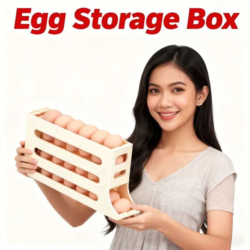 Egg Storage Box 30 grids 4 tier racks holder automatic rolling ...