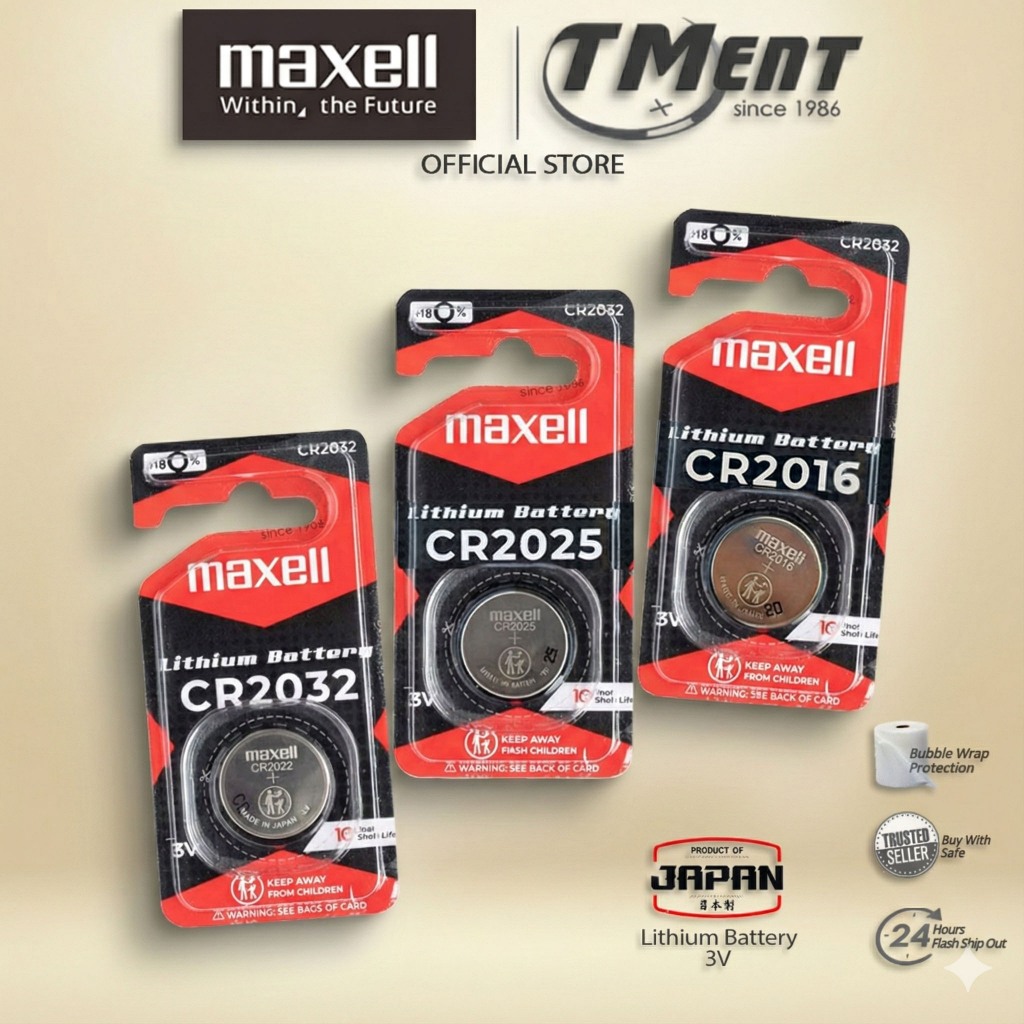 PREMIUM MAXELL CR2032 CR2025 CR2016 Single Pack Japan Lithium Battery ...