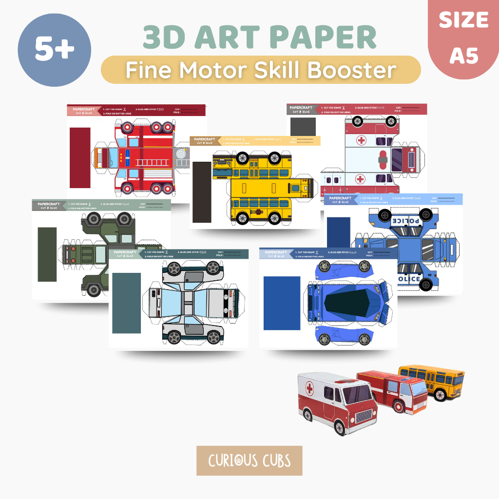 3D Vehicle Papercraft DIY| 150gsm Art Paper | Easy Cut & Assemble Paper ...