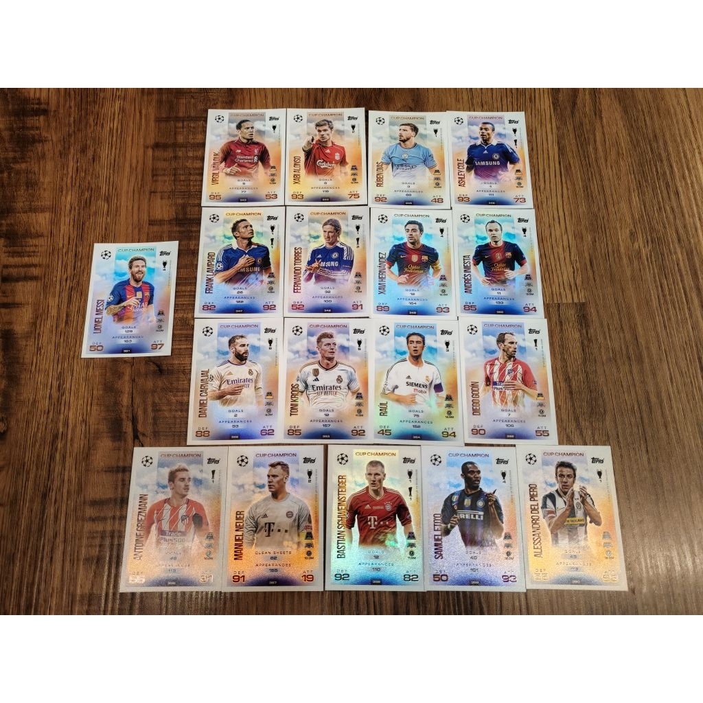 Topps Match Attax UCL 2025/26 Cup Champion Shiny Cards (Messi, VVD ...